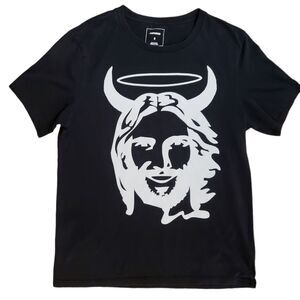 Converse Unisex Black Graphic Tee Small Demon Halo Alternative Streetwear Goth
